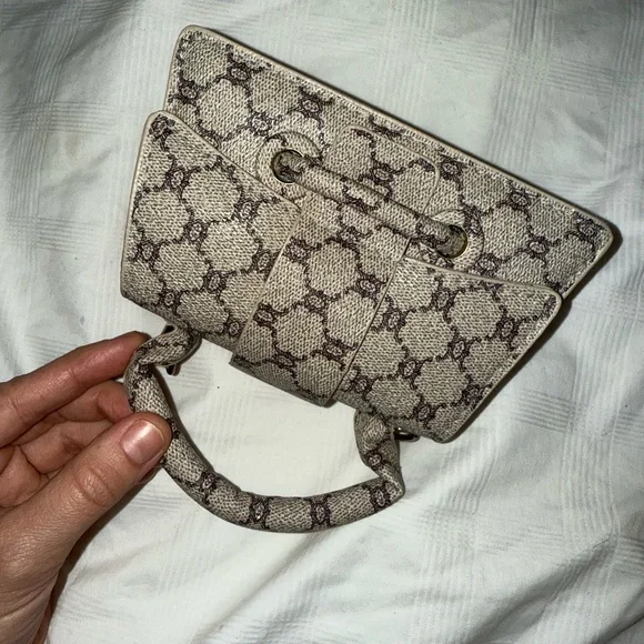 Designer Logo gg Beige brown Patterned mini handbag looks like gucci BRAND NEW - Picture 13 of 13